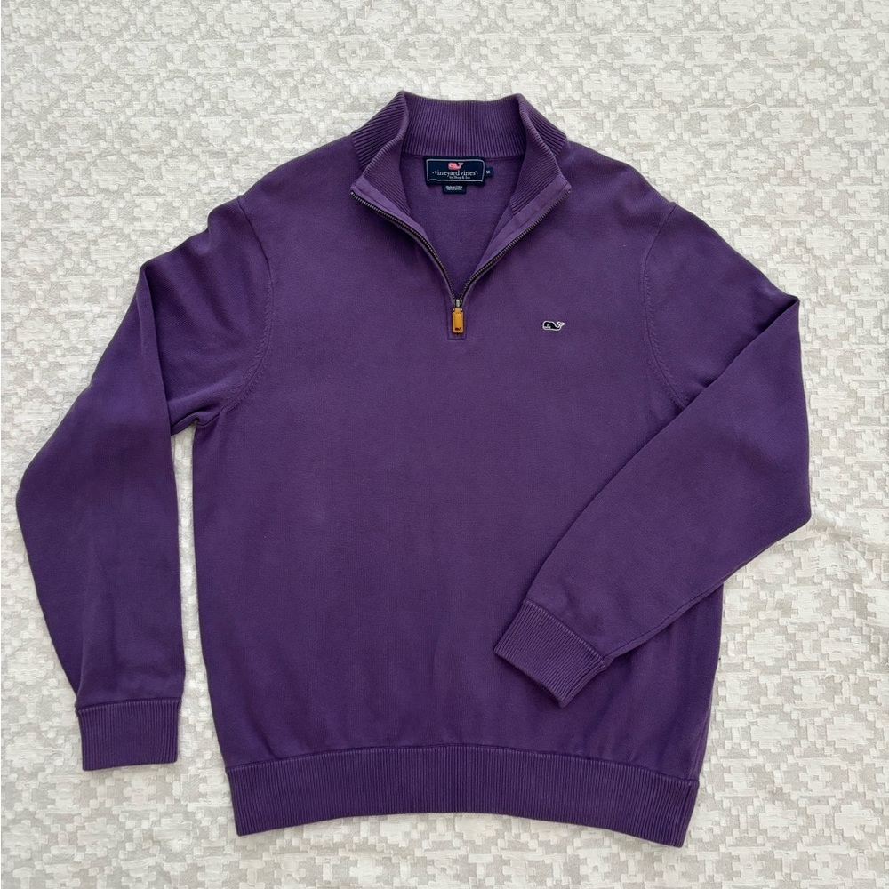 Vineyard Vines Purple Half-Zip Sweater